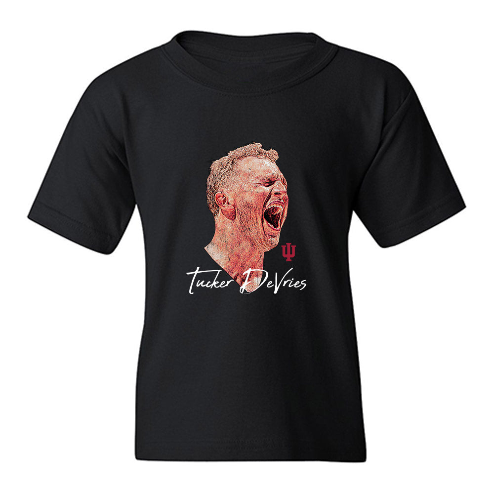 Indiana - NCAA Men's Basketball : Tucker DeVries - Game Face Youth T-Shirt-0