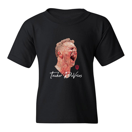 Indiana - NCAA Men's Basketball : Tucker DeVries - Game Face Youth T-Shirt-0