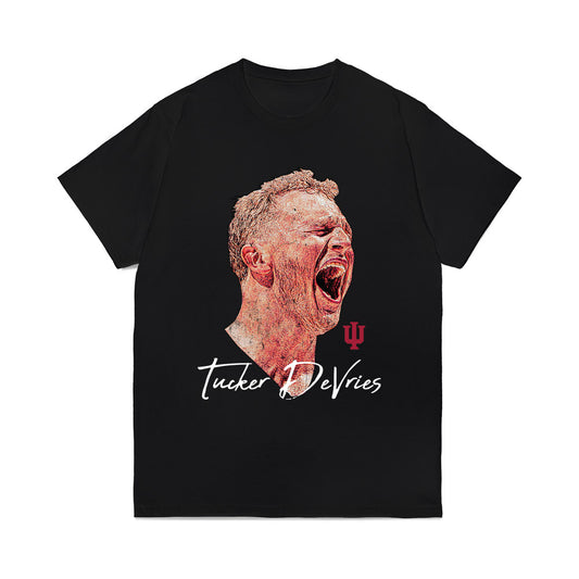Indiana - NCAA Men's Basketball : Tucker DeVries - Game Face Comfort Colors T-Shirt-0