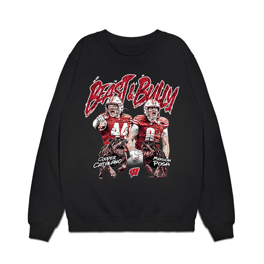 Wisconsin - NCAA Football : Mason Posa - Graphic Tee Premium Crewneck Sweatshirt-0
