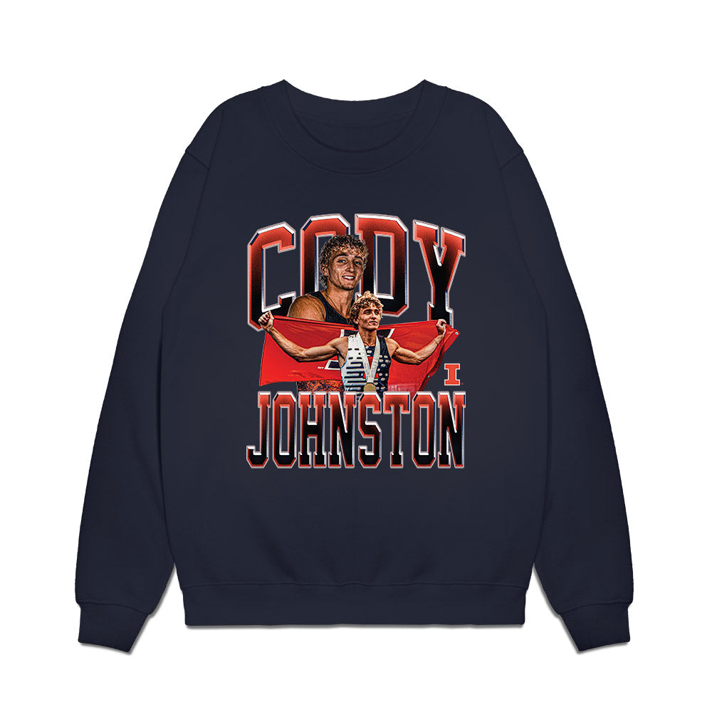 Illinois - NCAA Men's Track & Field : Cody Johnston - Collage Premium Crewneck Sweatshirt-0