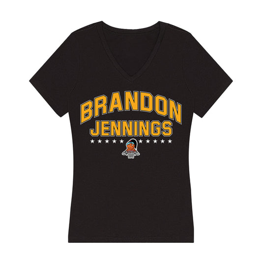 VCU - NCAA Men's Basketball : Brandon Jennings - Graphic v1 Women's V-Neck T-Shirt-0