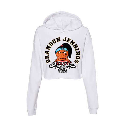 VCU - NCAA Men's Basketball : Brandon Jennings - Graphic v2 Women's Crop Fleece Hoodie-0