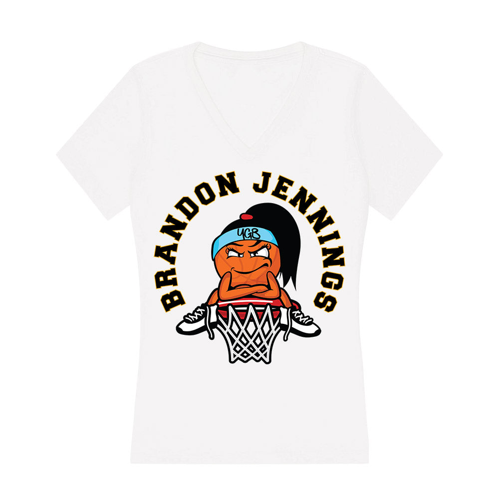 VCU - NCAA Men's Basketball : Brandon Jennings - Graphic v2 Women's V-Neck T-Shirt-0