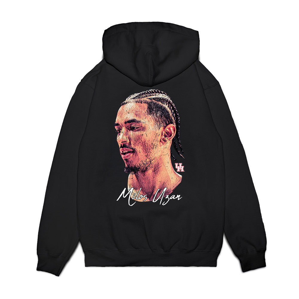 Houston - NCAA Men's Basketball : Milos Uzan - Game Face Premium Hooded Sweatshirt-1