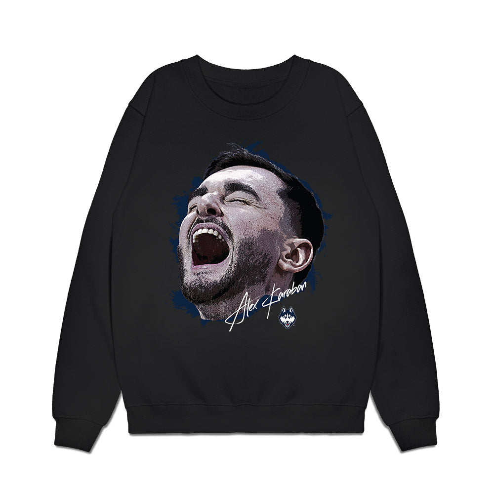 UConn - NCAA Men's Basketball : Alex Karaban - Game Face Premium Crewneck Sweatshirt-0
