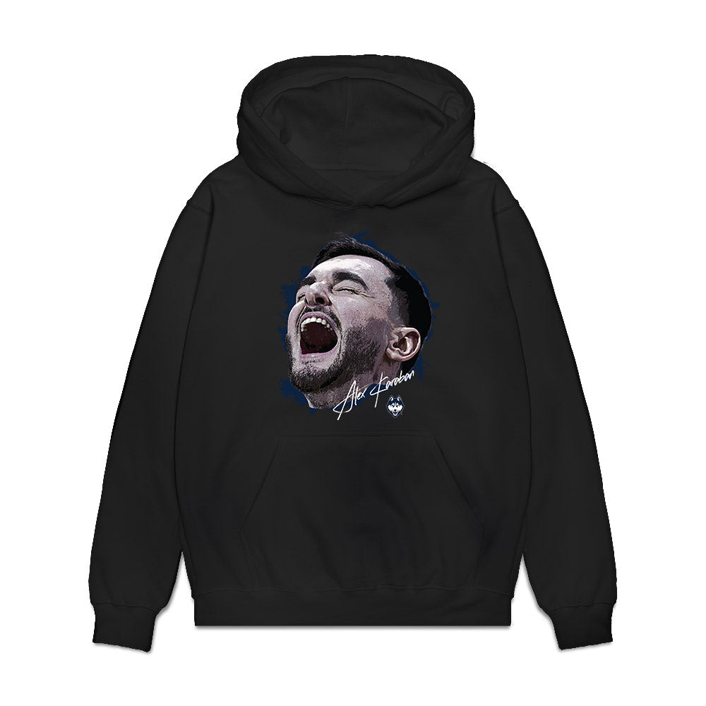 UConn - NCAA Men's Basketball : Alex Karaban - Game Face Premium Hooded Sweatshirt-0