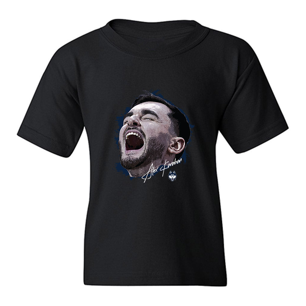 UConn - NCAA Men's Basketball : Alex Karaban - Game Face Youth T-Shirt-0