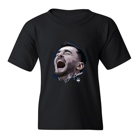 UConn - NCAA Men's Basketball : Alex Karaban - Game Face Youth T-Shirt-0