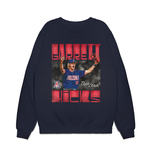 Arizona - NCAA Baseball : Garrett Hicks - Graphic Premium Crewneck Sweatshirt-0