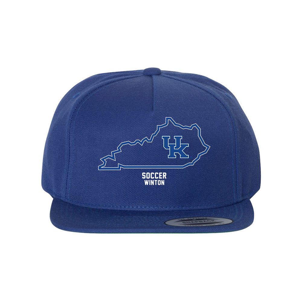 Kentucky - NCAA Women's Soccer : Isa Winton - State Outline Snapback Hat-0