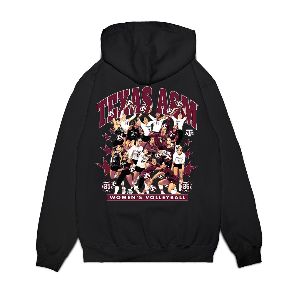 Texas A&M - NCAA Women's Volleyball : - Team Collage Premium Hooded Sweatshirt-1