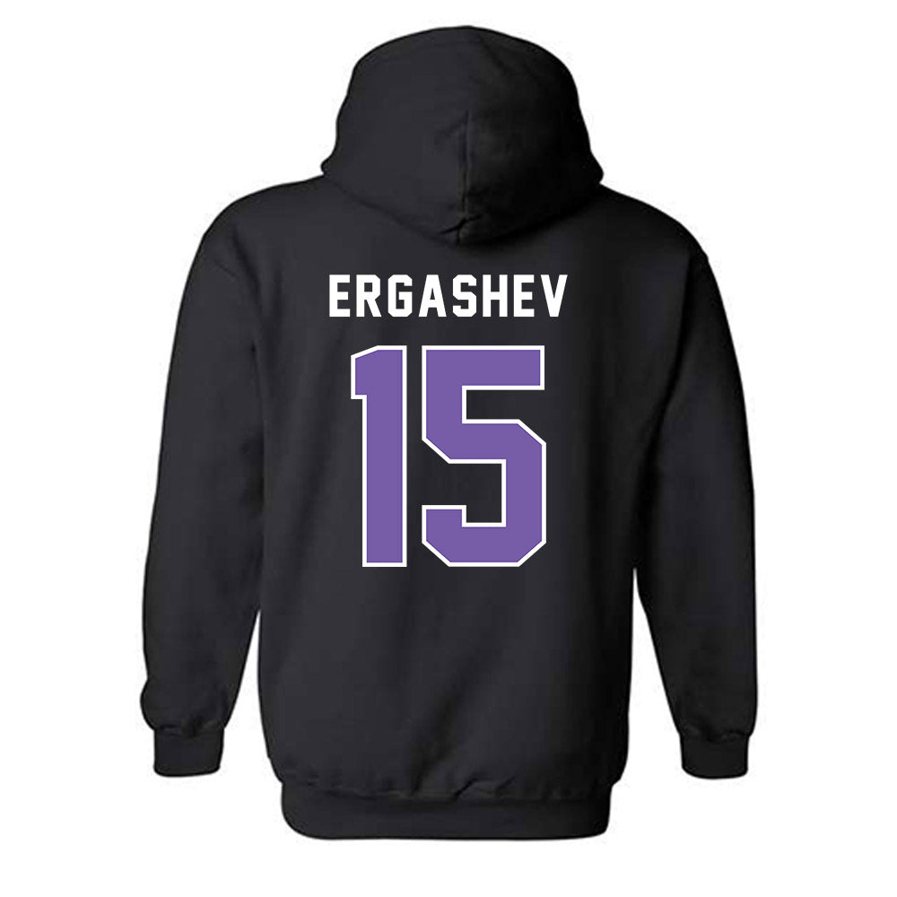  - NCAA Men's Basketball : Komron Ergashev - Classic Shersey Hooded Sweatshirt-1