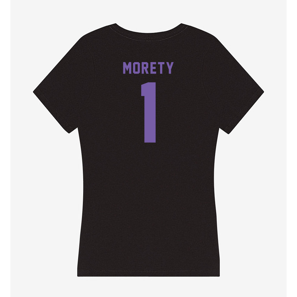 CCNY - NCAA Men's Basketball : Justin Morety - Women's V-Neck T-Shirt-1