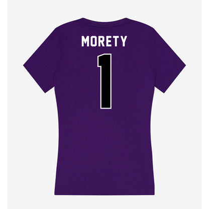CCNY - NCAA Men's Basketball : Justin Morety - Women's V-Neck T-Shirt-1