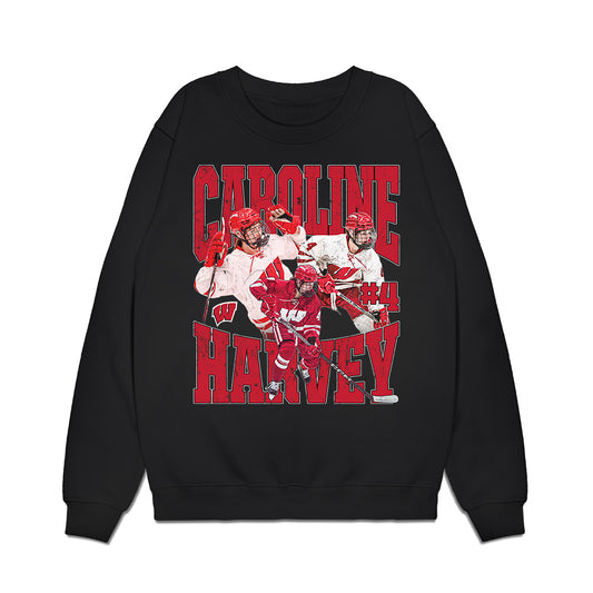 Wisconsin - NCAA Women's Ice Hockey : Caroline Harvey - Collage Premium Crewneck Sweatshirt-0