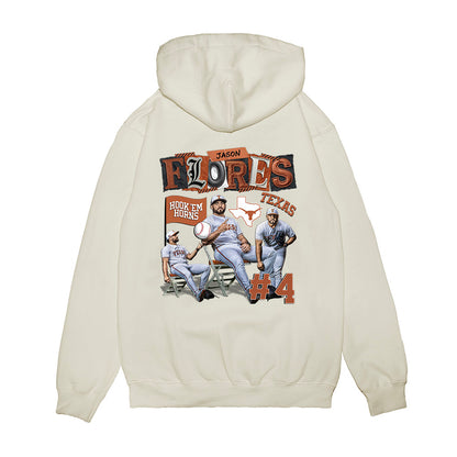 Texas - NCAA Baseball : Jason Flores - Collage Premium Hooded Sweatshirt-1
