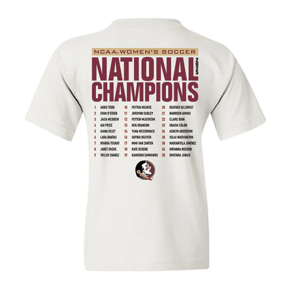 FSU - NCAA Women's Soccer : NCAA® 2025 National Champions Roster Youth T-Shirt-1