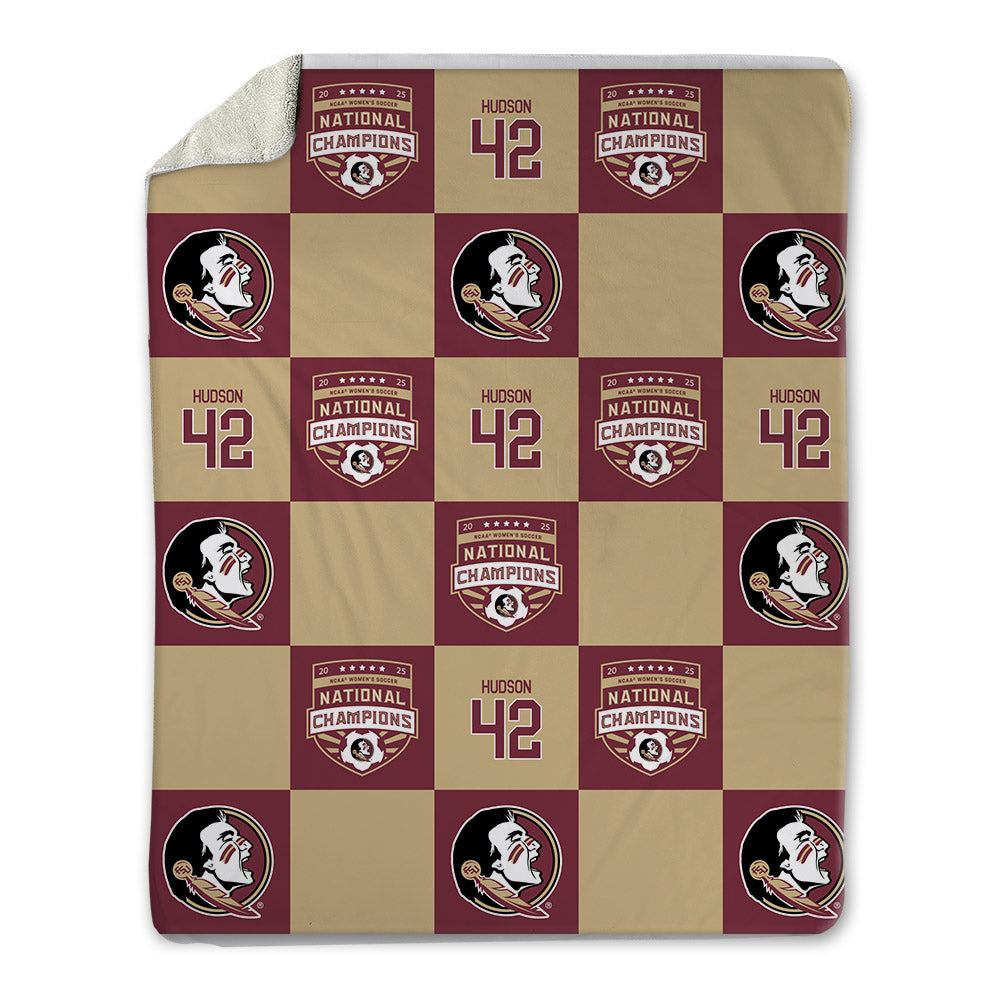 FSU - NCAA Women's Soccer : Wrianna Hudson - NCAA® 2025 National Champions Blanket-0