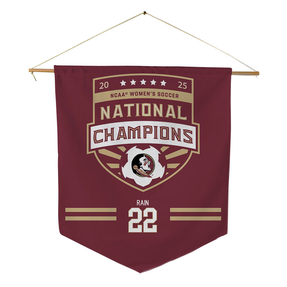 FSU - NCAA Women's Soccer : Claire Rain - NCAA® 2025 National Champions Pennant - 18" x 21"-0