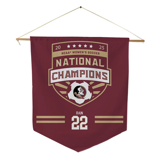 FSU - NCAA Women's Soccer : Claire Rain - NCAA® 2025 National Champions Pennant - 18" x 21"-0