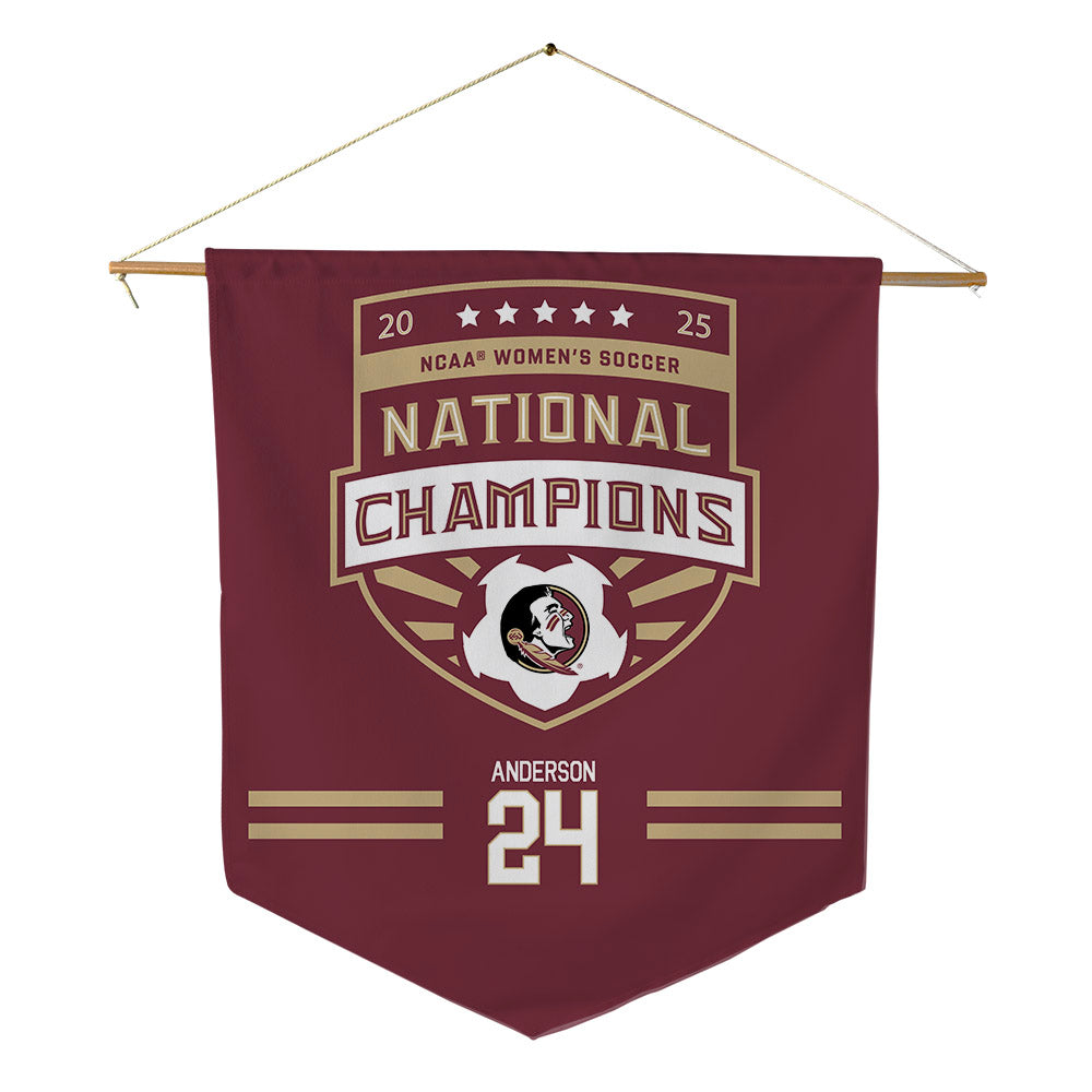 FSU - NCAA Women's Soccer : ashlyn anderson - NCAA® 2025 National Champions Pennant - 18" x 21"-0