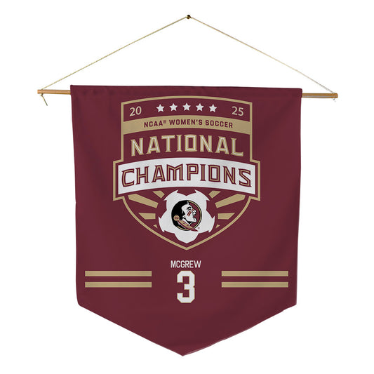 FSU - NCAA Women's Soccer : Jaida McGrew - NCAA® 2025 National Champions Pennant - 18" x 21"-0