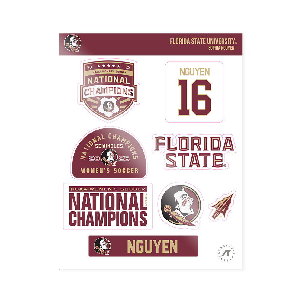 FSU - NCAA Women's Soccer : Sophia Nguyen - NCAA® 2025 National Champions Sticker Sheet-0