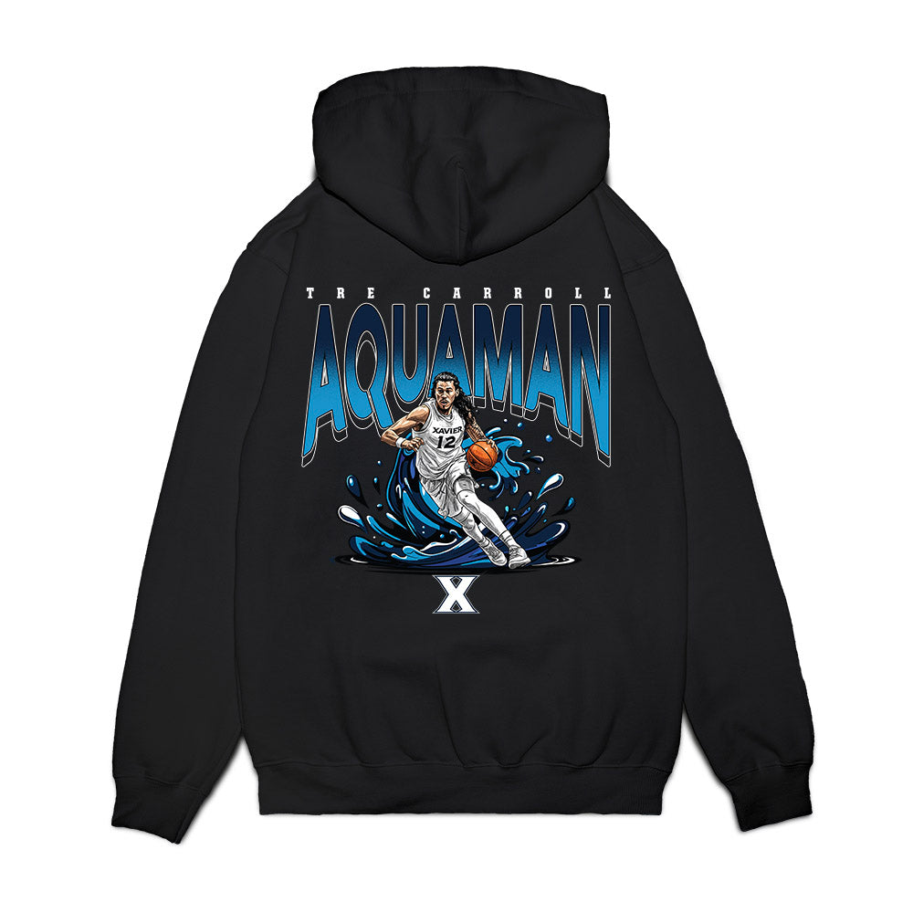 Xavier - NCAA Men's Basketball : Tre Carroll - Aquaman Premium Hooded Sweatshirt-1