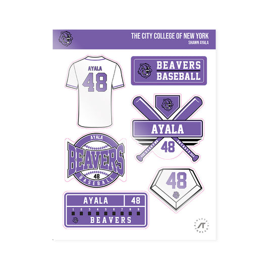 CCNY - NCAA Baseball : Shawn Ayala - Sticker Sheet-0