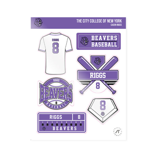 CCNY - NCAA Baseball : Caden Riggs - Sticker Sheet-0