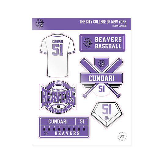 CCNY - NCAA Baseball : Frank Cundari - Sticker Sheet-0