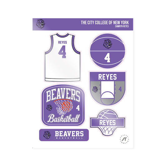 CCNY - NCAA Men's Basketball : Camryn Reyes - Sticker Sheet-0