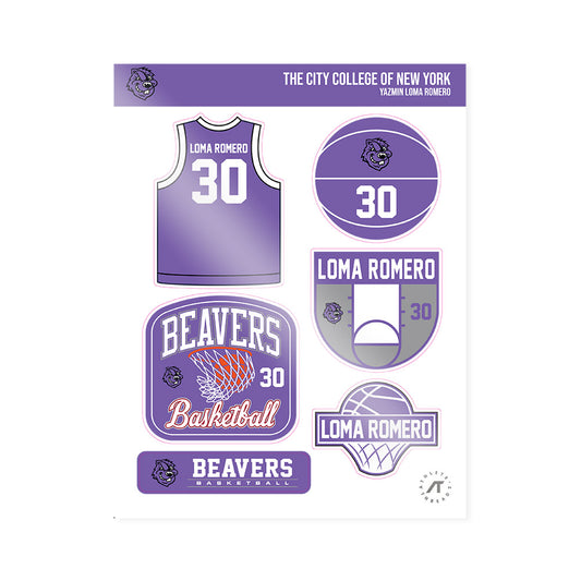 CCNY - NCAA Women's Basketball : Yazmin Loma Romero - Sticker Sheet-0