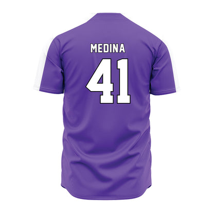 CCNY - NCAA Baseball : Justin Medina - Purple Jersey-1