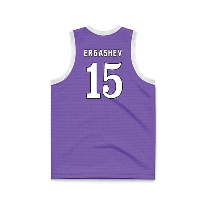CCNY - NCAA Men's Basketball : Komron Ergashev - Purple Basketball Jersey-1