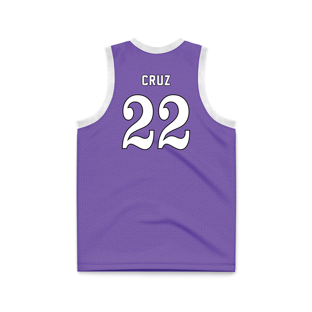 CCNY - NCAA Men's Basketball : Fabian Cruz - Purple Basketball Jersey-1