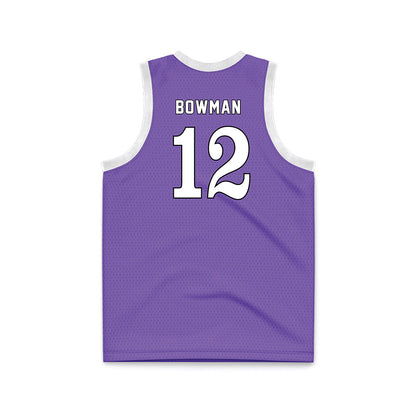 CCNY - NCAA Men's Basketball : Michael Bowman - Purple Basketball Jersey-1