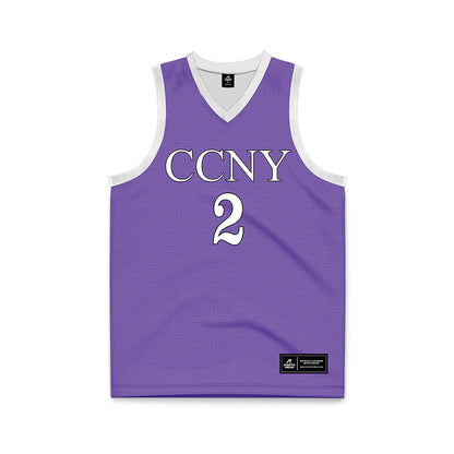 CCNY - NCAA Men's Basketball : Yassin Nikiema - Purple Basketball Jersey-0