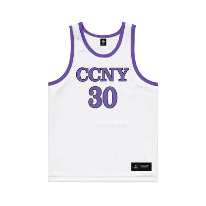 CCNY - NCAA Women's Basketball : Yazmin Loma Romero - White Basketball Jersey-0