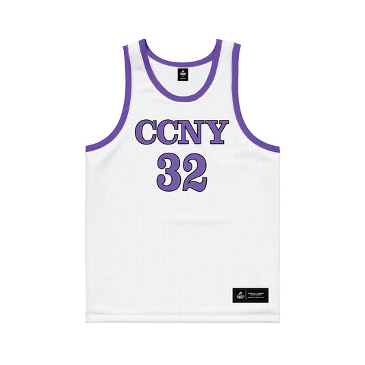 CCNY - NCAA Women's Basketball : Amanda Fisher - White Basketball Jersey-0