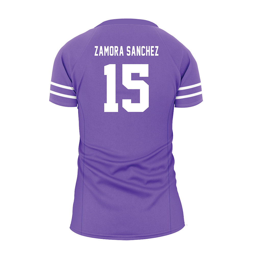 CCNY - NCAA Women's Volleyball : Ivanna Zamora Sanchez - Purple Volleyball Jersey-1