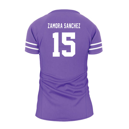 CCNY - NCAA Women's Volleyball : Ivanna Zamora Sanchez - Purple Volleyball Jersey-1