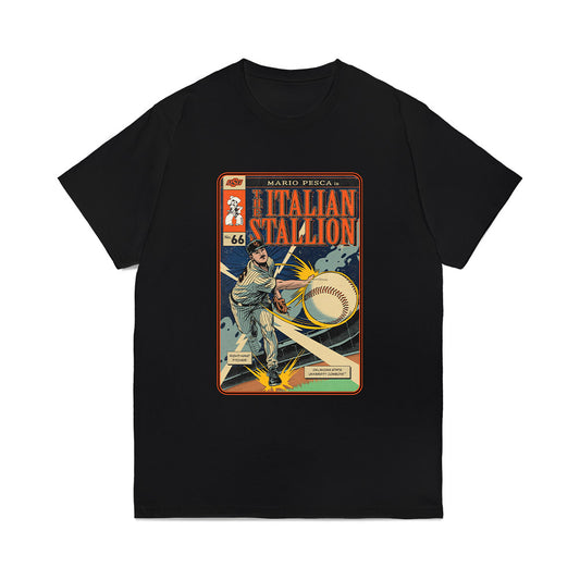 Oklahoma State - NCAA Baseball : Mario Pesca - The Italian Stallion Comfort Colors T-Shirt-0