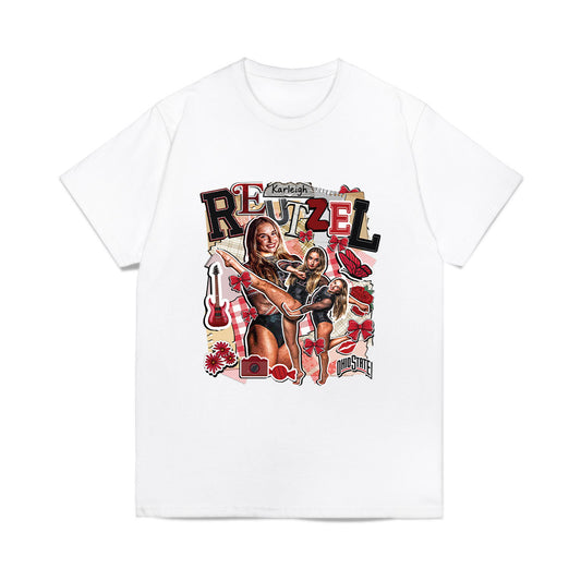 Ohio State - NCAA Women's Gymnastics : Karleigh Reutzel - Collage Comfort Colors T-Shirt-0