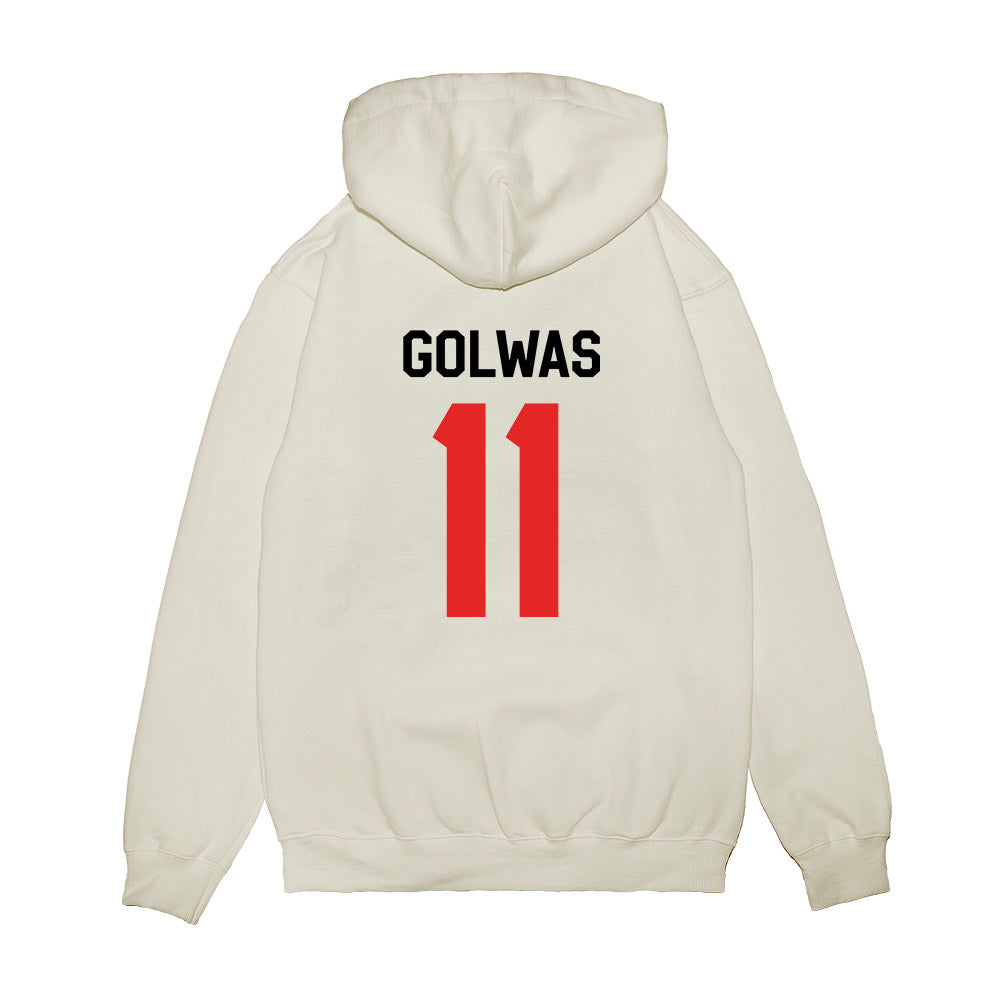 Texas Tech - NCAA Football : Brock Golwas - We're In Shersey Premium Hooded Sweatshirt-1