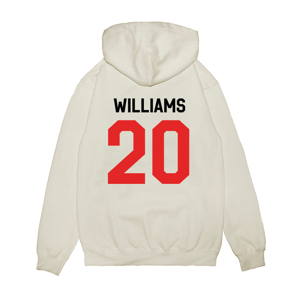 Texas Tech - NCAA Football : J'koby Williams - We're In Shersey Premium Hooded Sweatshirt-1