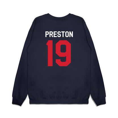 Ole Miss - NCAA Football : MJ Preston - We're In Premium Crewneck Sweatshirt-1