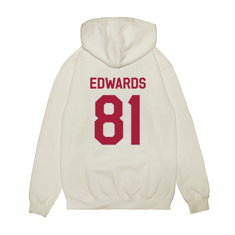Alabama - NCAA Football : Kaleb Edwards - We're In Premium Hooded Sweatshirt-1