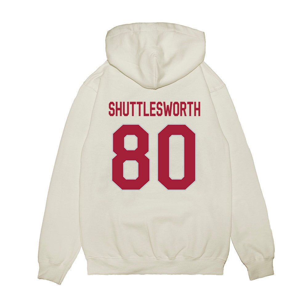 Alabama - NCAA Football : Jaxon Shuttlesworth - We're In Premium Hooded Sweatshirt-1